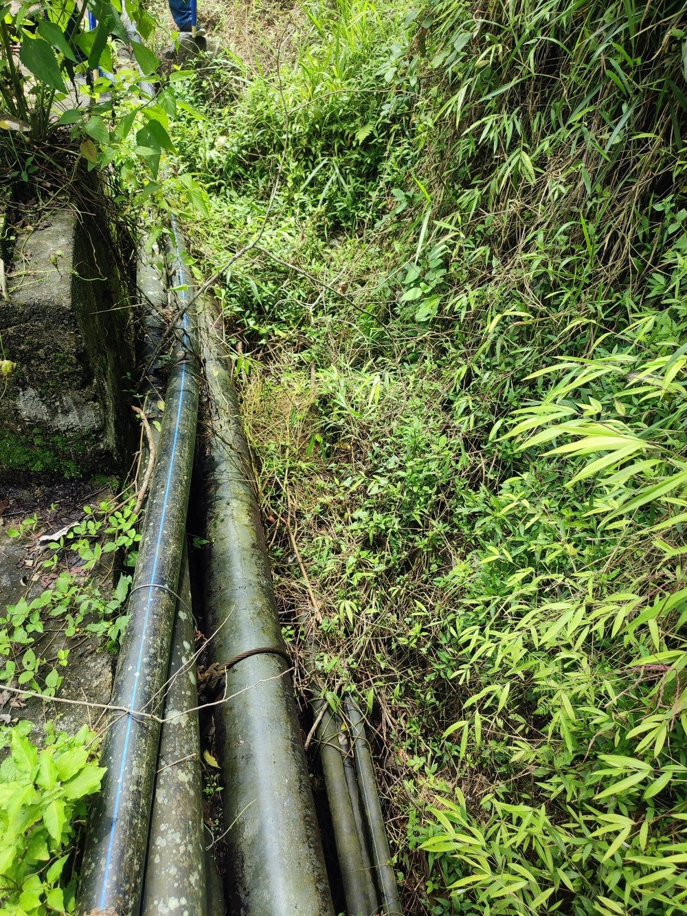 Pipeline packages in Spring Umbul Wadon, that get constantly affect by lava steam when the Merapi volcano erupts